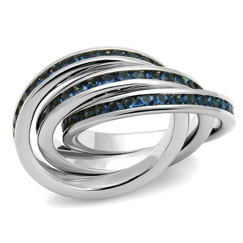 JCE1334 Rhodium Brass Ring with Synthetic Synthetic Glass in Montana